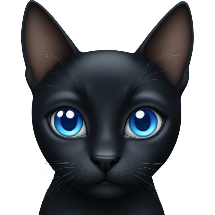Black Cat with blue eyes emoji