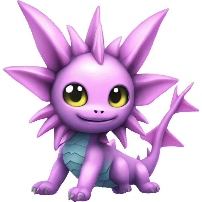 Pink Edgy Vaporeon dragon With Fins and spikes full body emoji