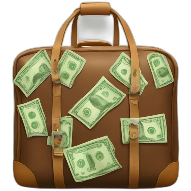 Travel bag full of money emoji