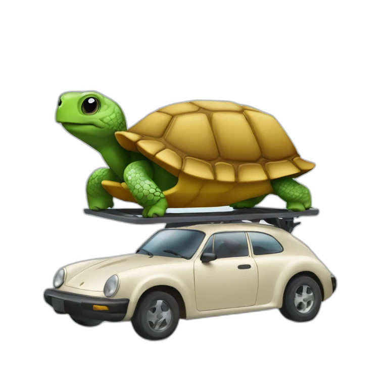 Tortue sur la voiture  emoji