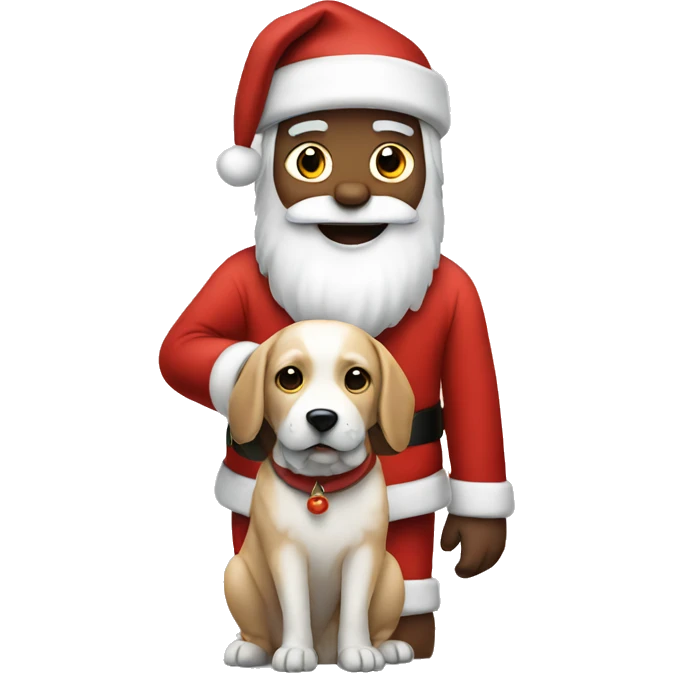 Santa holding a dog emoji