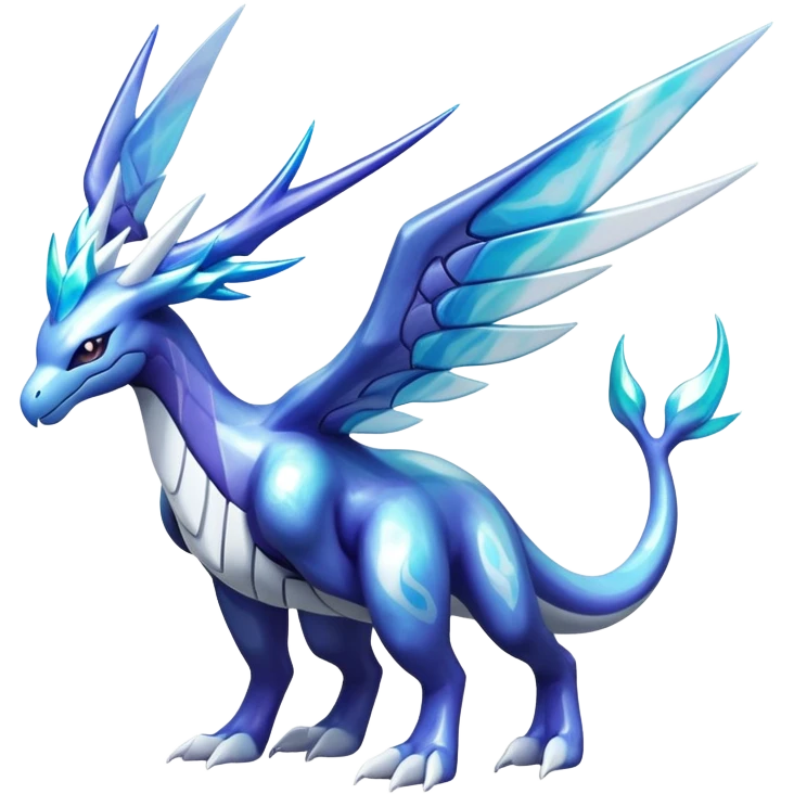 lugia-dialga-suicune-hybrid, marbled glass markings, full body emoji