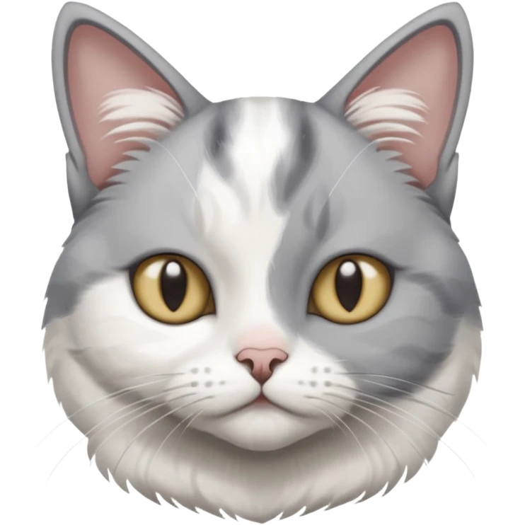 disabled grey and white cat in pet mobility aide emoji