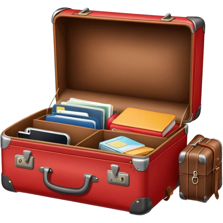 red open suitcase emoji