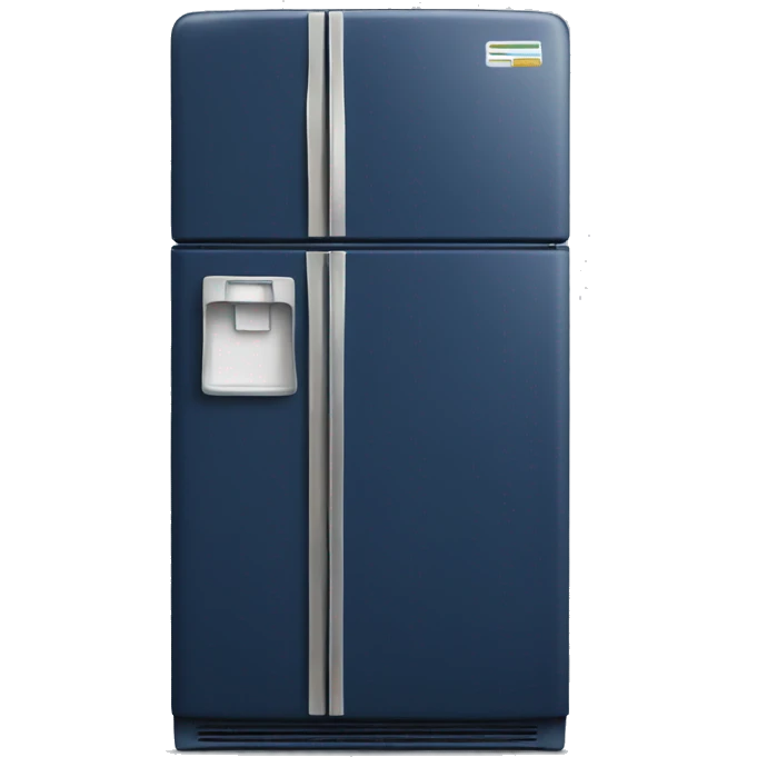 Realistic navy blue fridge isolated. emoji