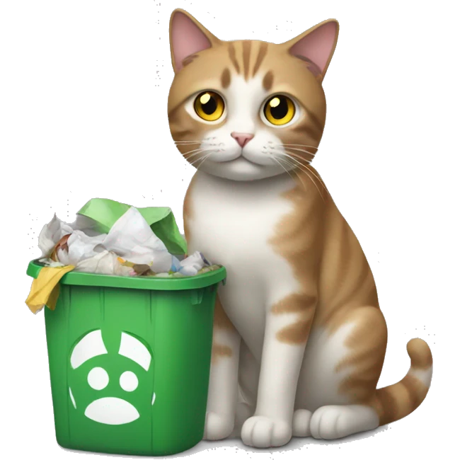 cat with trash emoji