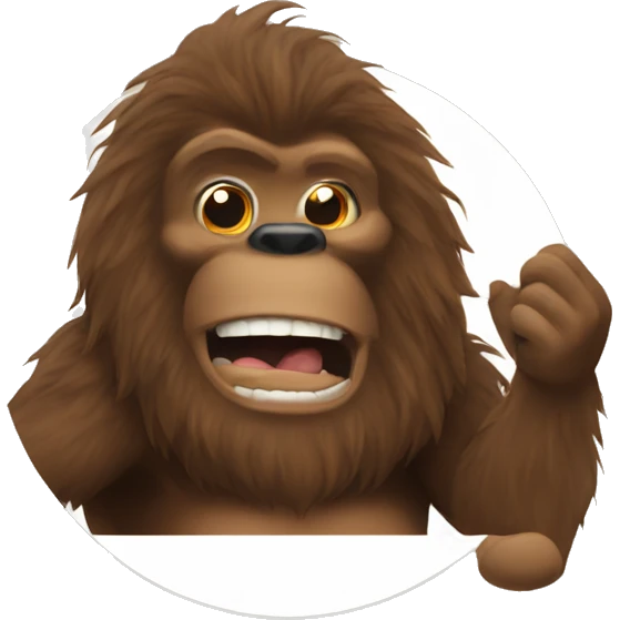 Bigfoot saying good morning  emoji