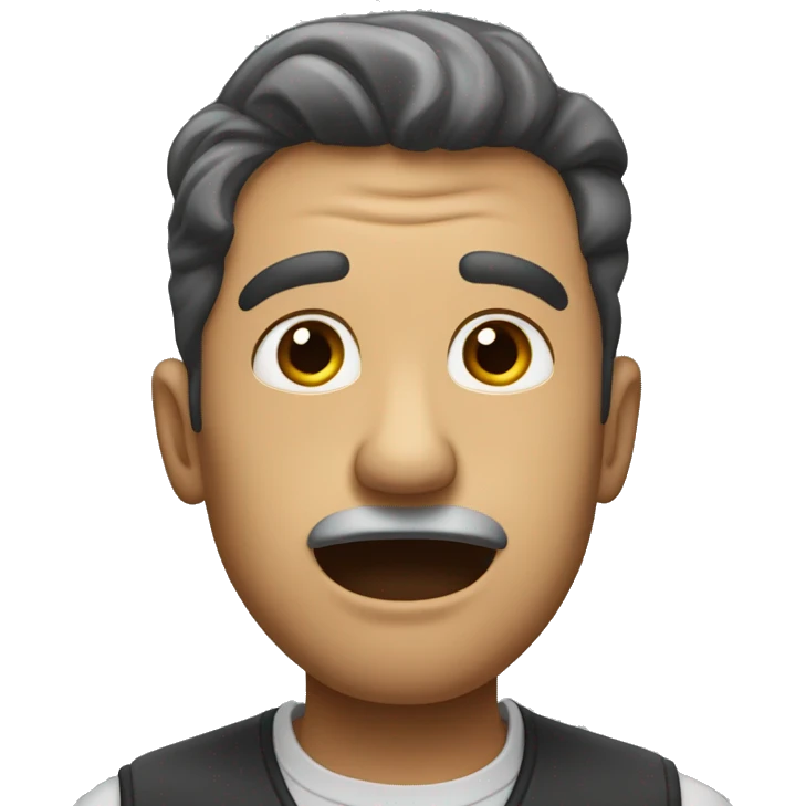 A man who lifts his lips up and spreads his hands because he doesn't know something emoji