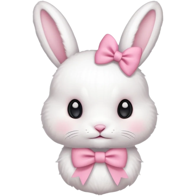 white bunny with pink bow emoji
