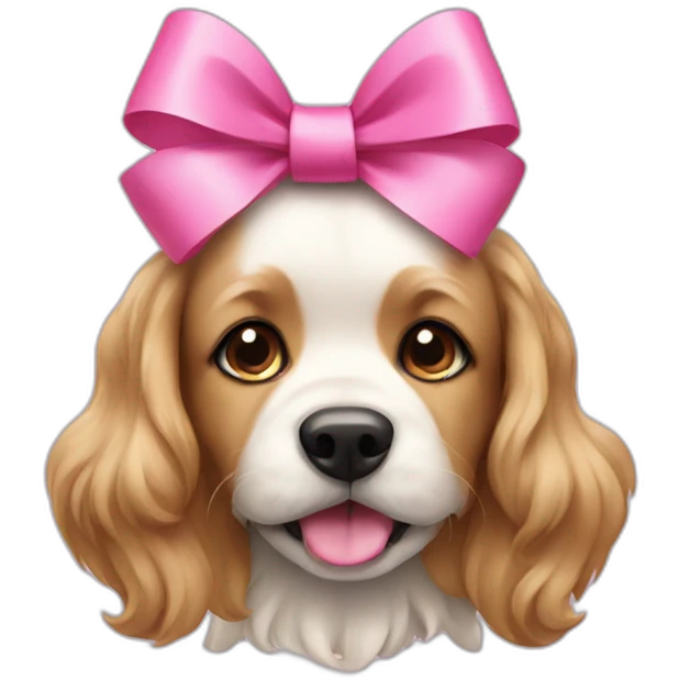 Dog with a pink bow  emoji