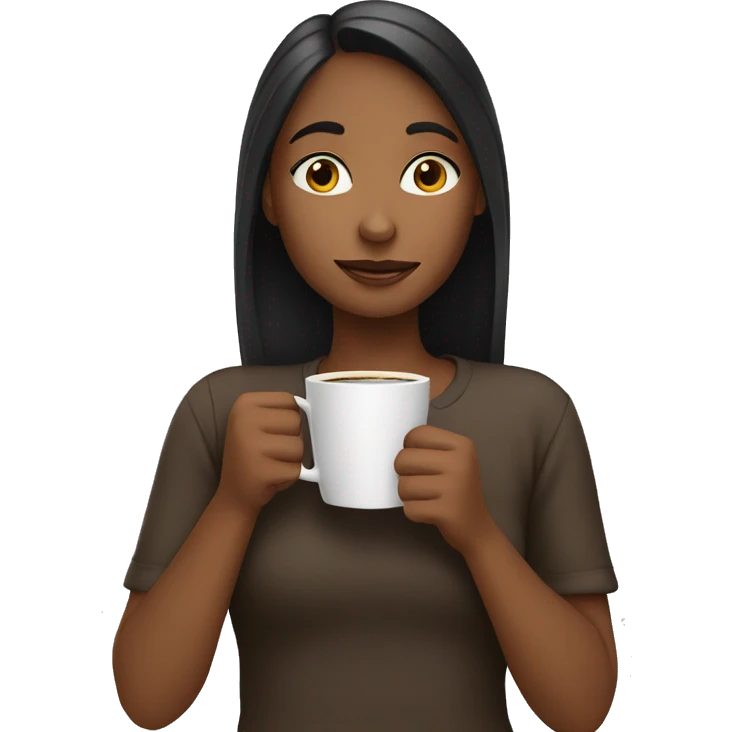 Girl drinking coffee emoji