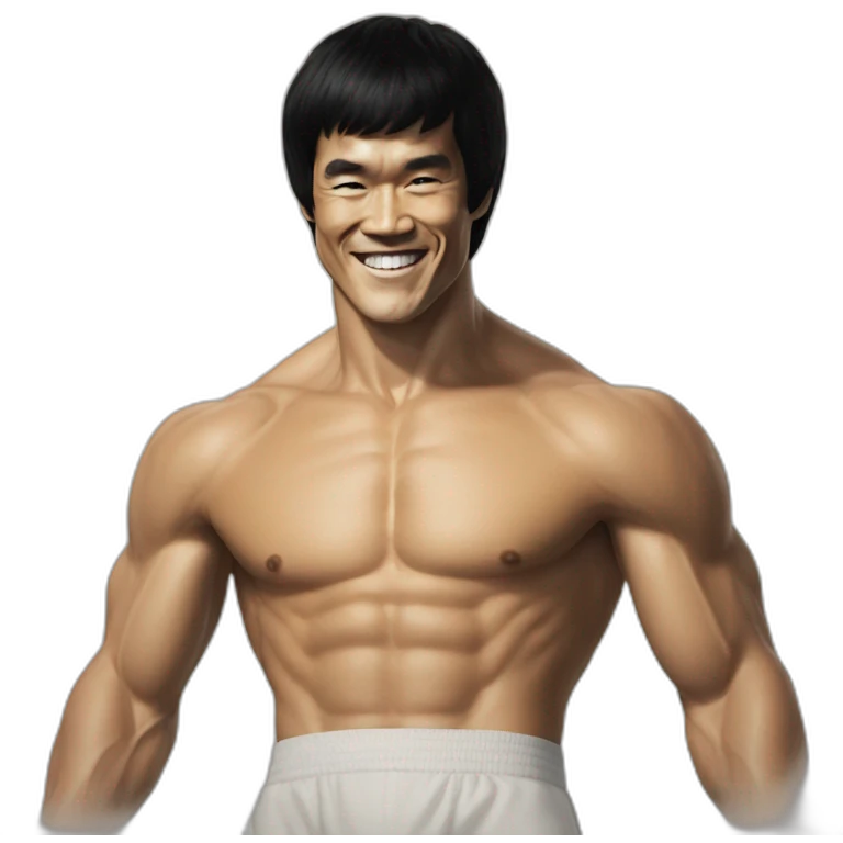 Bruce Lee smiling emoji