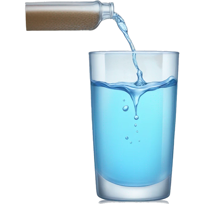Pouring water from a transparent glass emoji