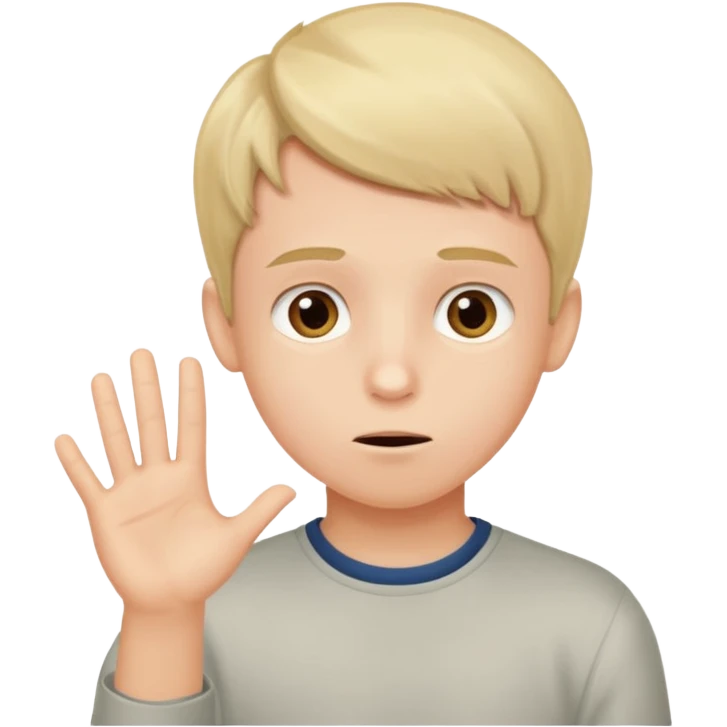 a boy acting this sentence "what do you think"
 emoji