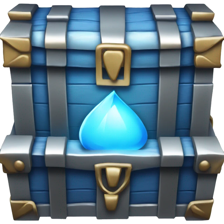 Blue and silver glowing chest  emoji