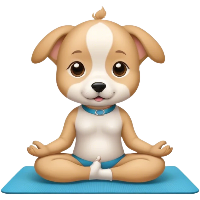 puppy yoga - cute puppy on a yoga mat doing yoga  emoji