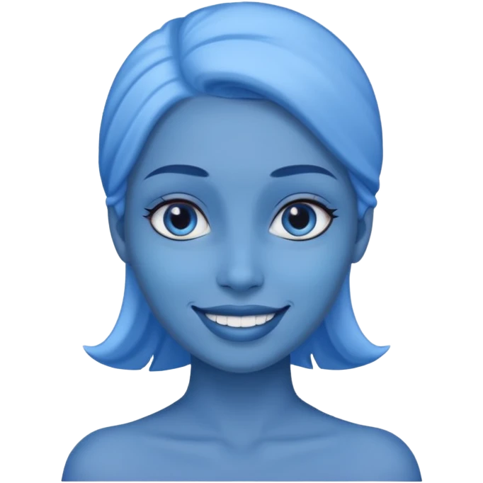Blue skinned woman emoji