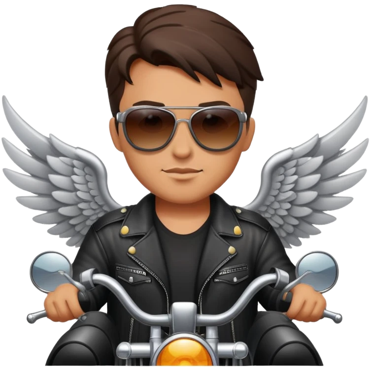 Biker with wings wearing sunglasses  emoji