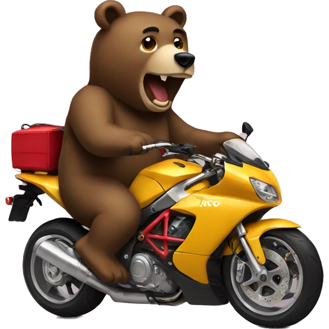 Bear riding a gtr emoji