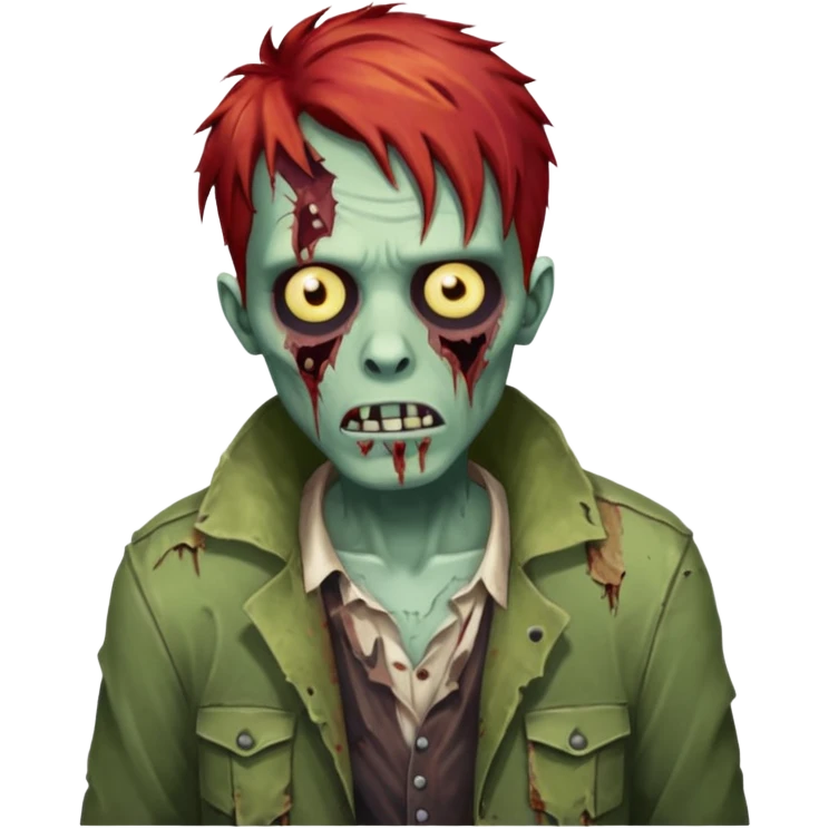 zombie man with red hair emoji