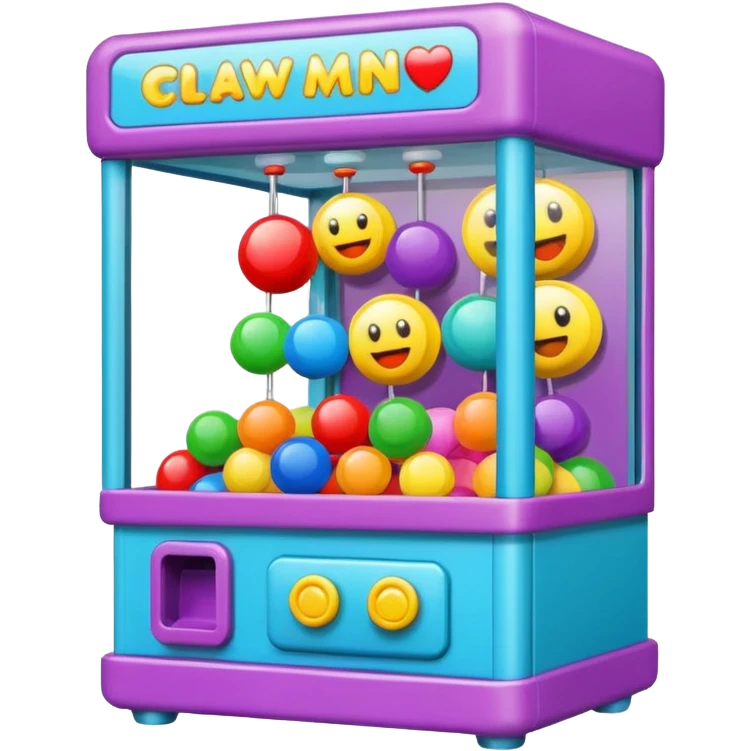 Claw machine with toys emoji