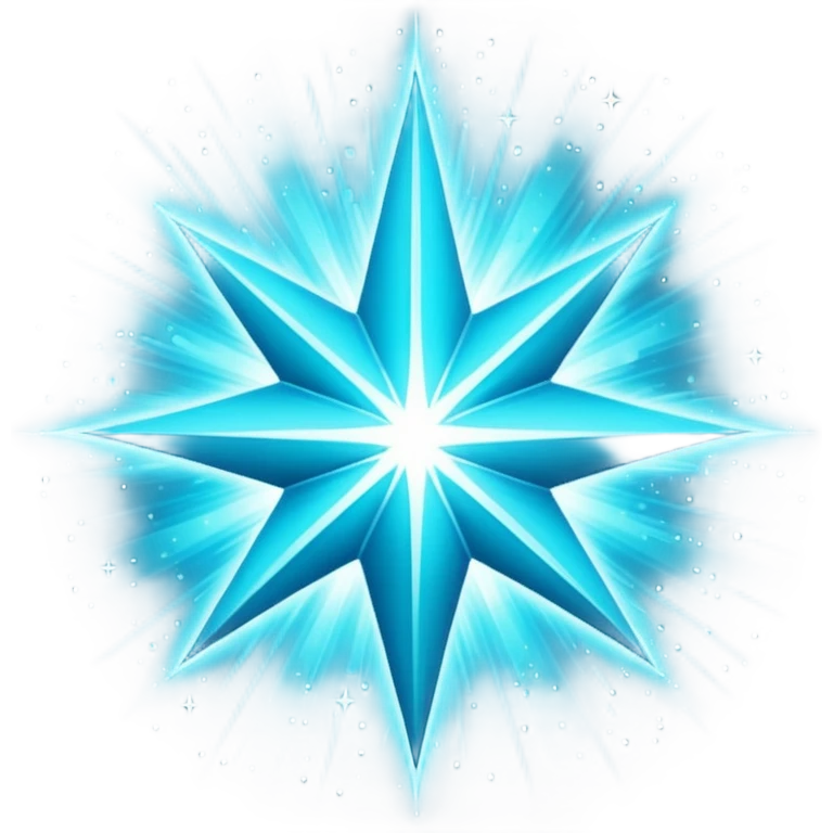 Glitter Cian Star Explosion emoji