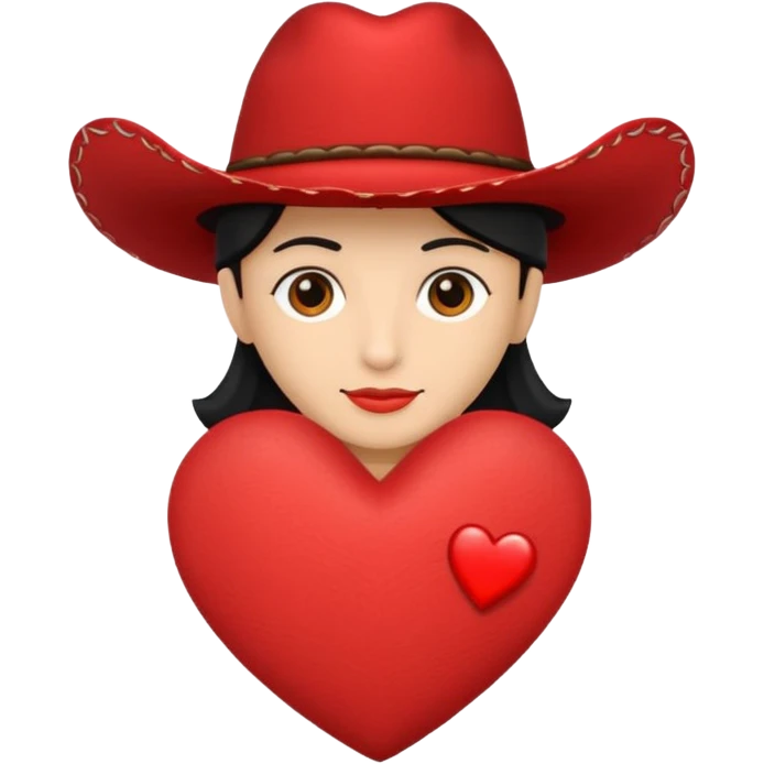 🫀ponle a este corazón un sombrero de vaquero color negro encima emoji
