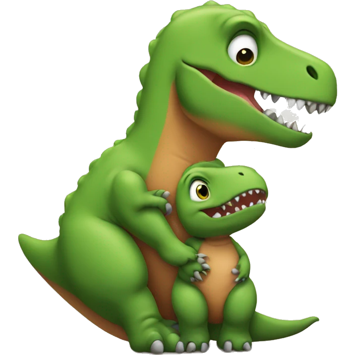 Baby T-Rex hugging his mother emoji