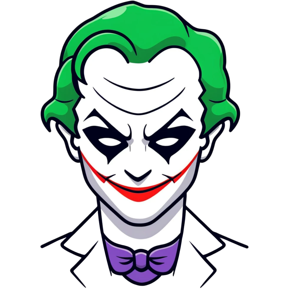 heart wearing joker makeup emoji