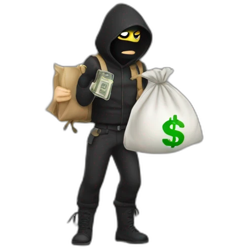 robber with cash bag emoji
