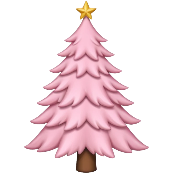 pastel pink christmas tree with pink ribbon emoji
