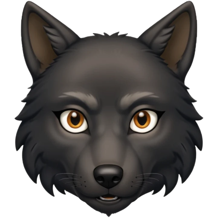 a black wolf raising an eyebrow emoji