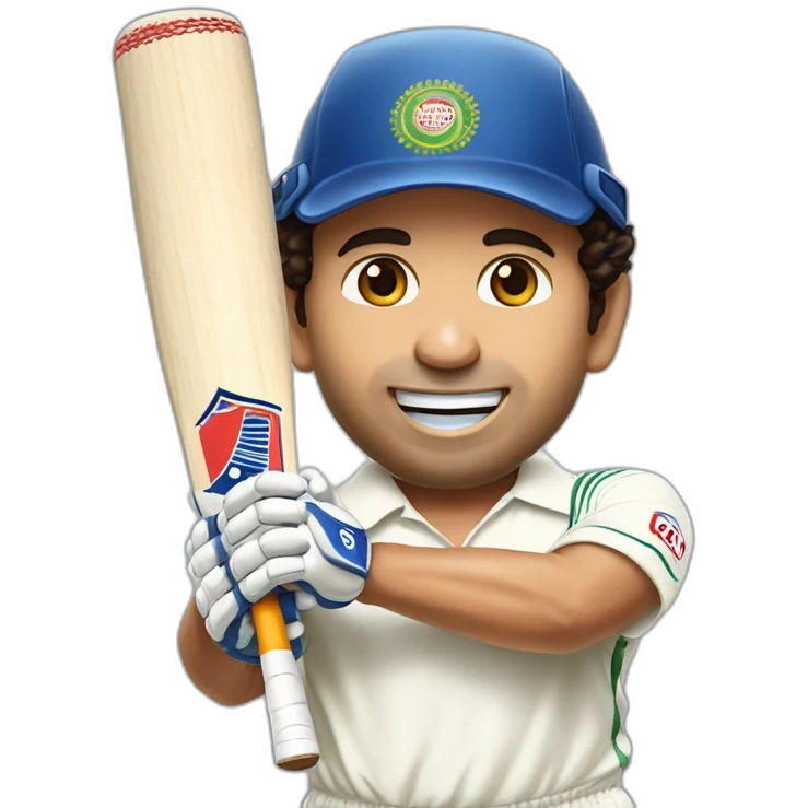 sachin tendulkar with cricket bat emoji