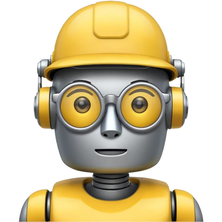 glasses robot with yellow hat  emoji