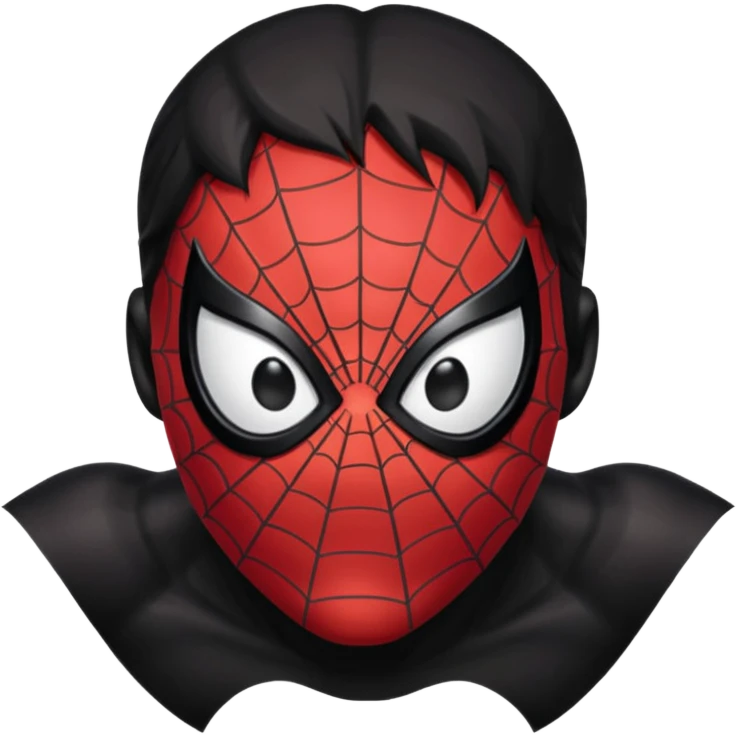 Spiderman face black costume emoji
