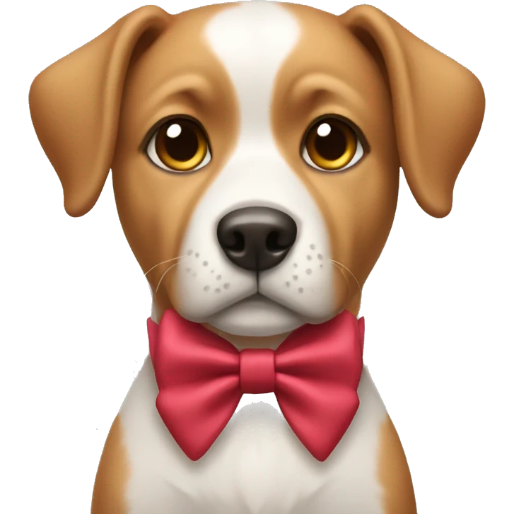 Dog wearing a bow emoji