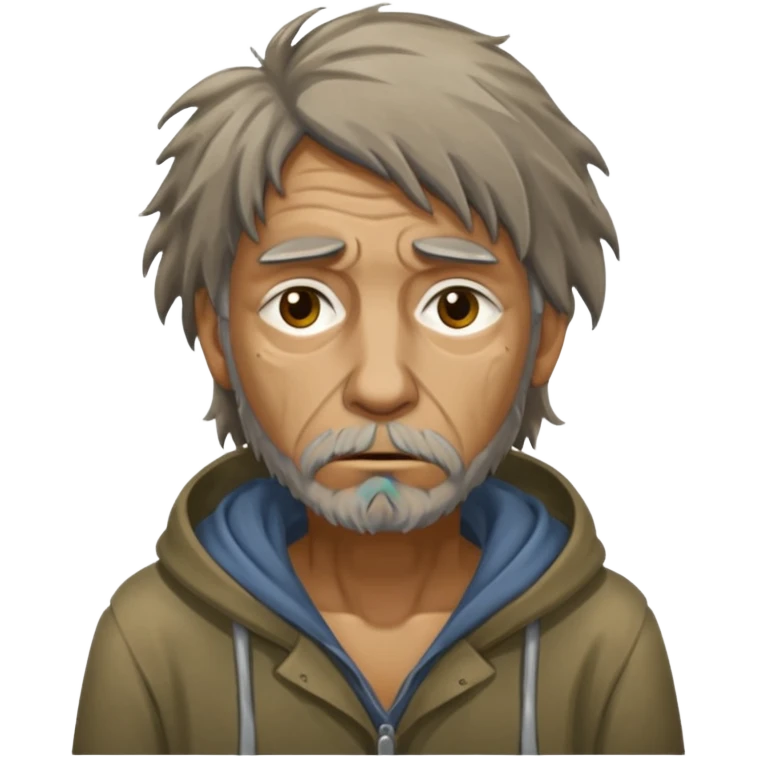 very dirty looking homeless person very very dirty and smelly looking emoji