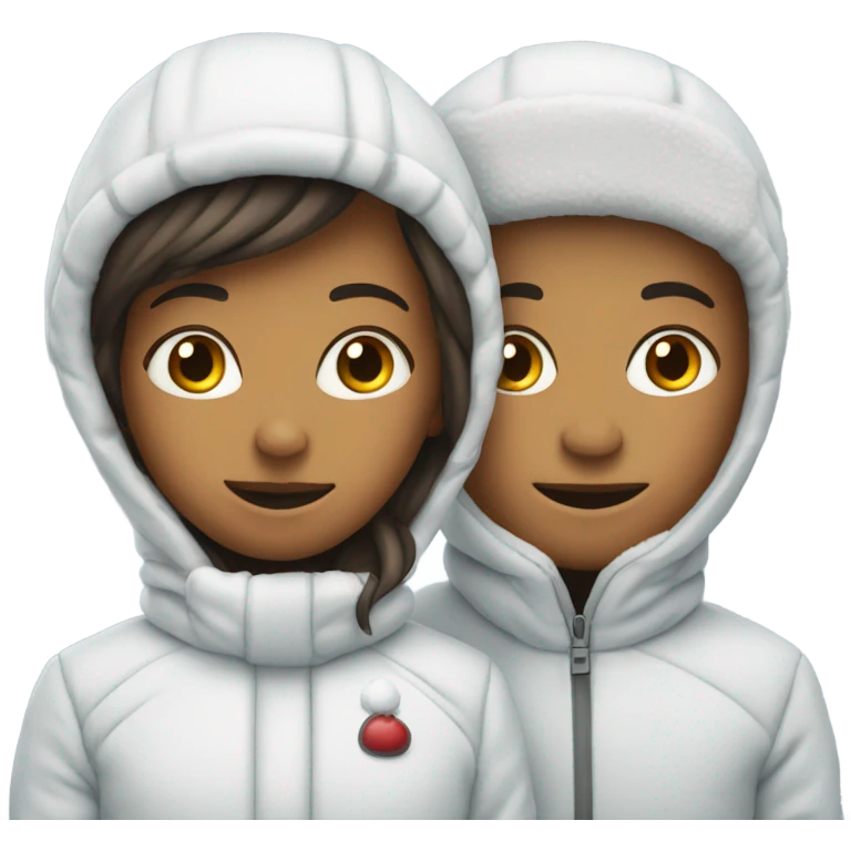 Couple in matching snow suits emoji