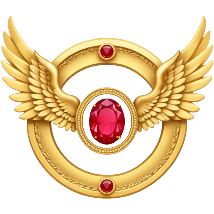  3 place award Number in frame decorated with golden angel  wings and rubby stone emoji