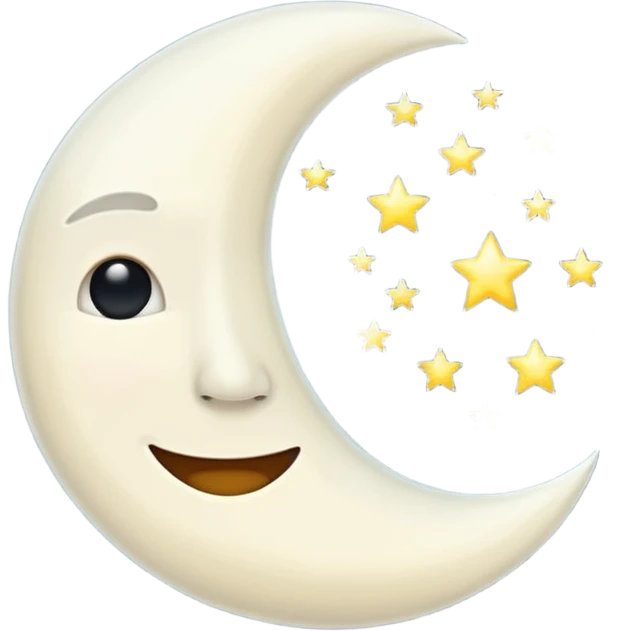 glowing half moon emoji