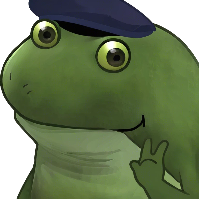 Frog with shale emoji