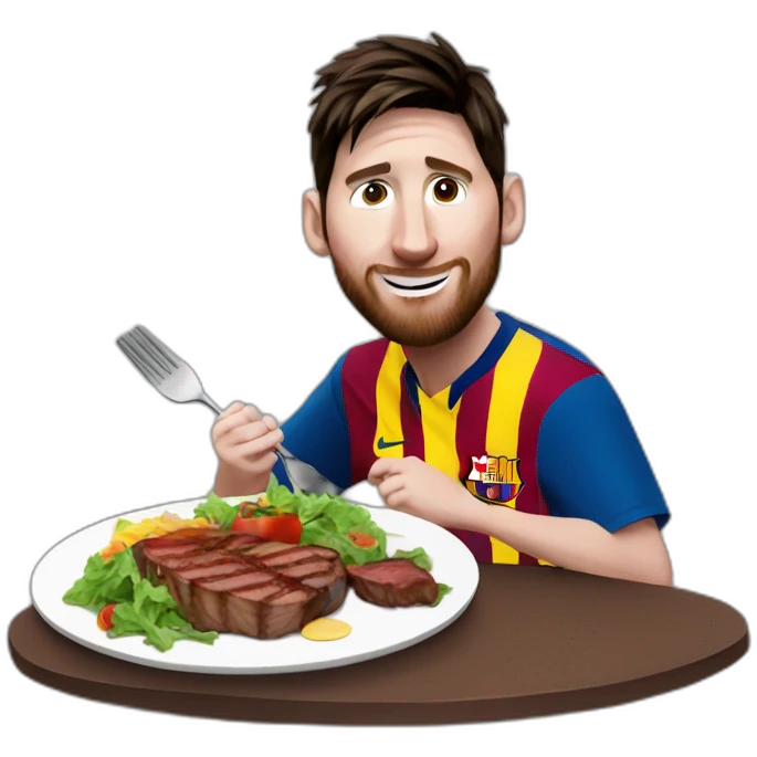 Messi comiendo asado emoji
