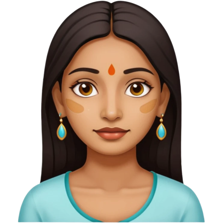 make an emoticon of a woman that has gel-like under eye patches of skincare of transparent color and make the woman slighlty indian, please remove the earrings anf the bindi  emoji