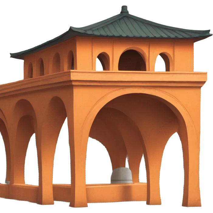Orange ashram under a highway overpass  emoji