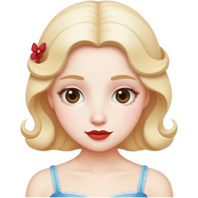 Cinematic Realistic Am√©lie Pop Culture Emoji, featuring a whimsical, charming portrayal inspired by the iconic French film rendered with delicate textures and nostalgic, soft lighting. emoji