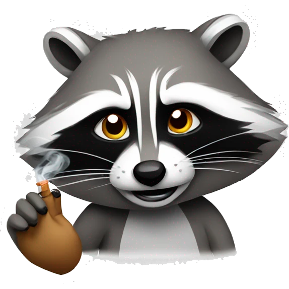 racoon smoking emoji