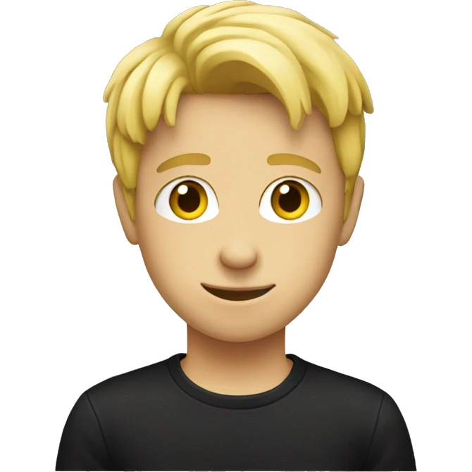 À blond boy who wearing a black t shirt emoji