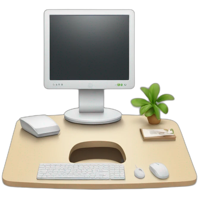 Desk with white monitor emoji