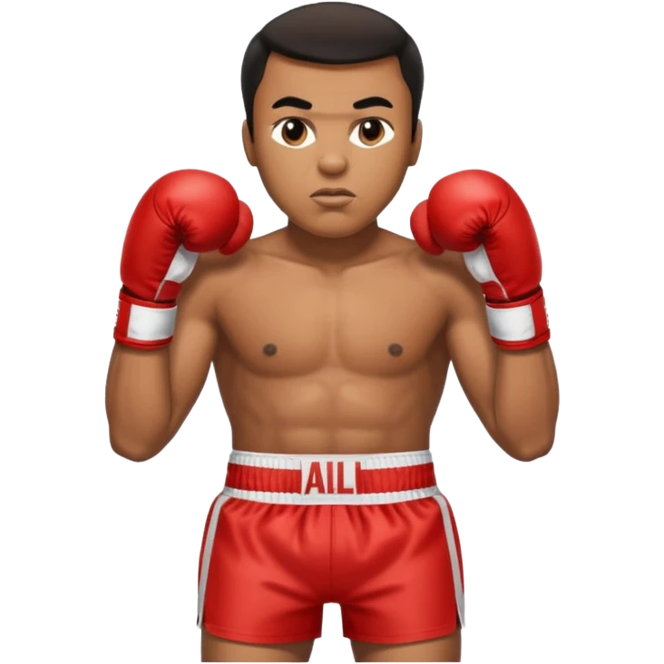 Mohammed Ali boxer , with the trunks shaeem on it emoji