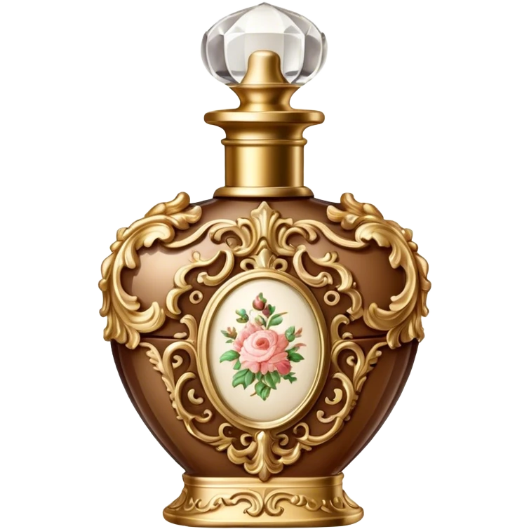 Vintage rococo perfume pale brown emoji